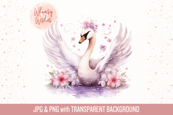 Download Floral Swan Soft Colors Watercolor - Soft colors Collection