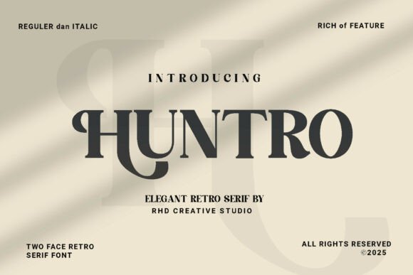 Download Huntro - Elegant Retro Serif - Premium Resources