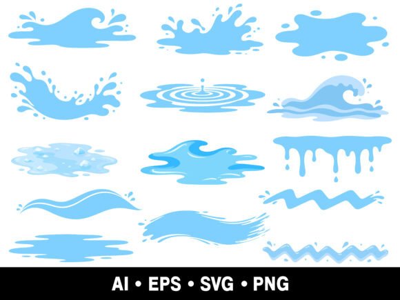 Download Water Splash SVG PNG Clipart Bundle - Water splash Collection