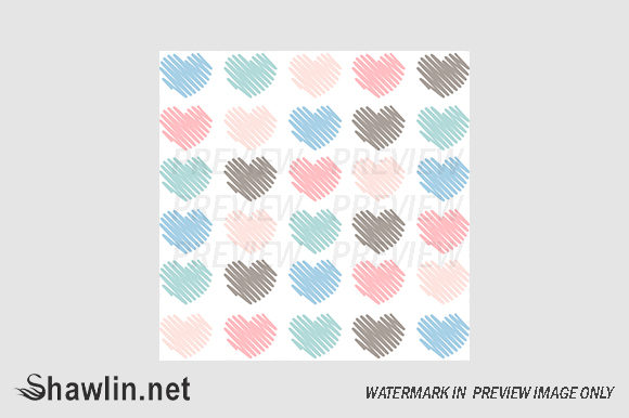 Download Sketched Artistic Hearts in Soft Colors - Soft colors Collection