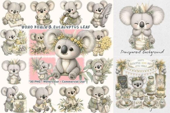Download Boho Eucalyptus Koala Watercolor - Eucalyptus Collection