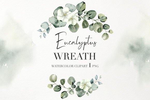 Download Watercolor Eucalyptus Wreath PNG - Eucalyptus Collection