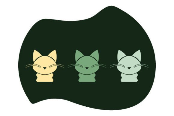 Download Vector 3 Cute Cats with Soft Colors - Soft colors Collection