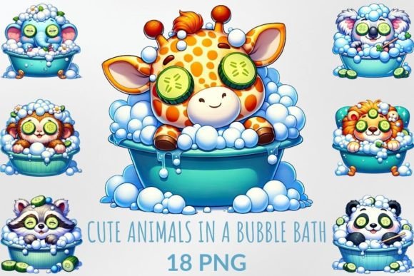 Download Adorable Animals in a Relaxing Bath - Adorable animals Collection